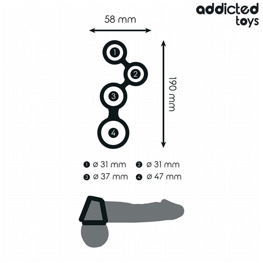 ADDICTED TOYS - PENIS RING MED SKILLERE TIL TESTIKLERNAG