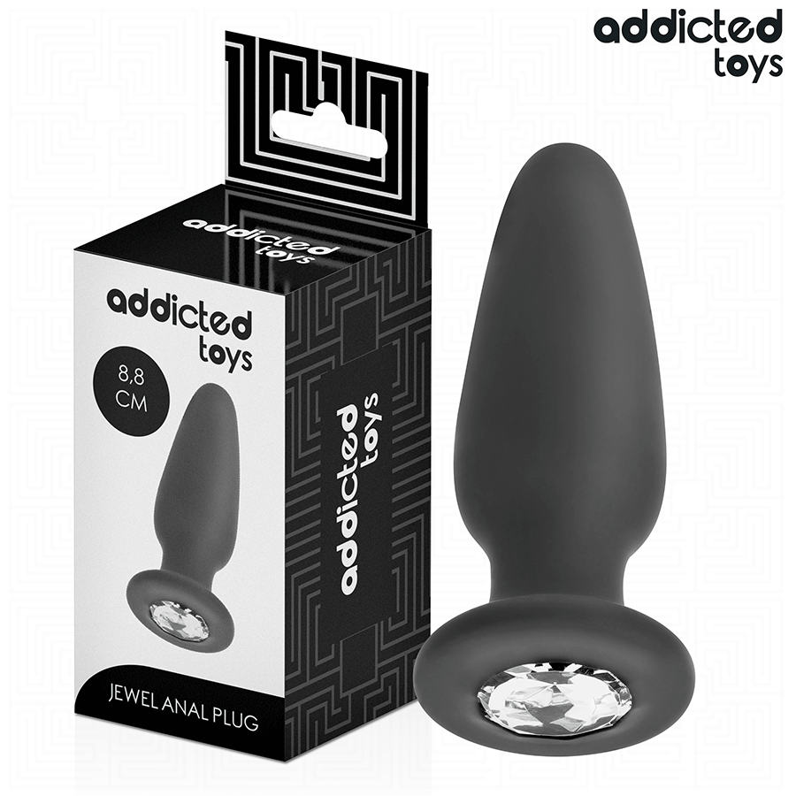 ADDICTED TOYS - ANALPLUG MED SILIKONE SMYKKER STØRRELSE S 8,8 CM