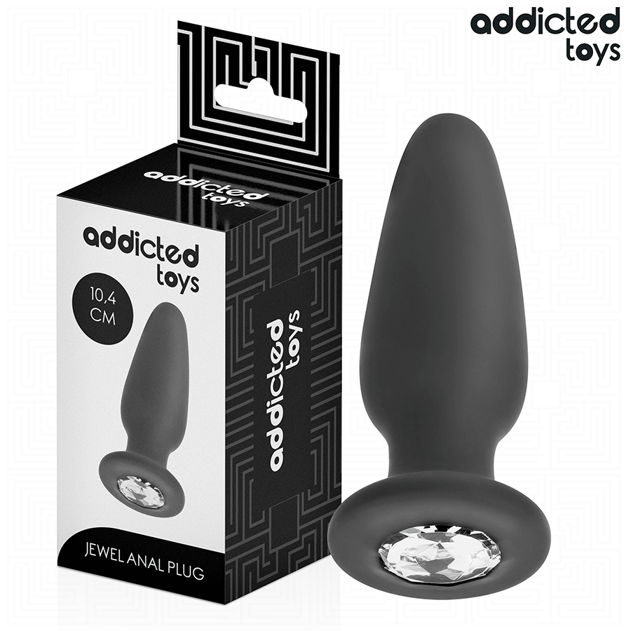 ADDICTED TOYS - ANALPLUG MED SILIKONE SMYKKER STØRRELSE M 10,4 CM