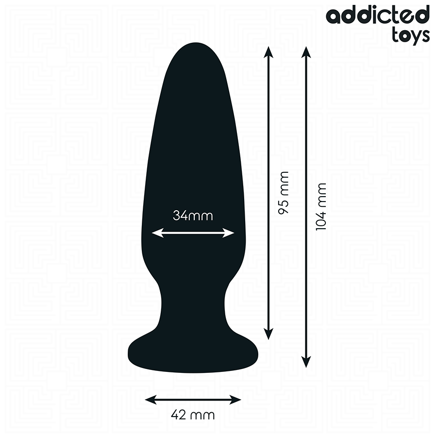 ADDICTED TOYS - ANALPLUG MED SILIKONE SMYKKER STØRRELSE M 10,4 CM