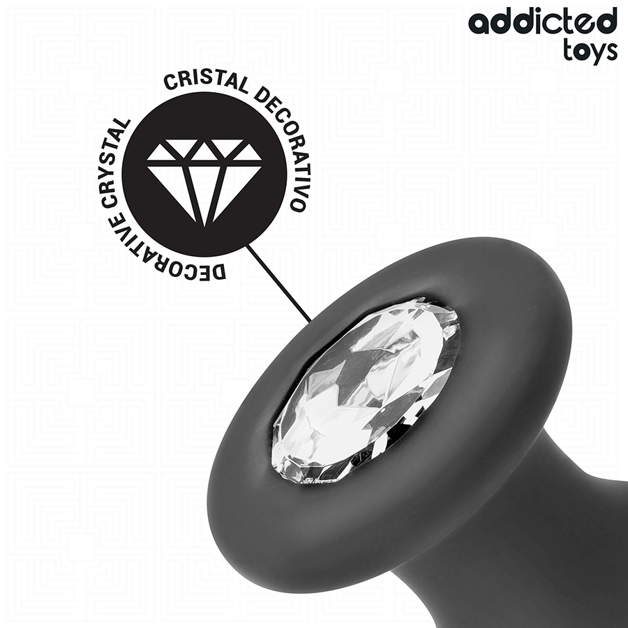 ADDICTED TOYS - ANALPLUG MED SILIKONE SMYKKER STØRRELSE M 10,4 CM