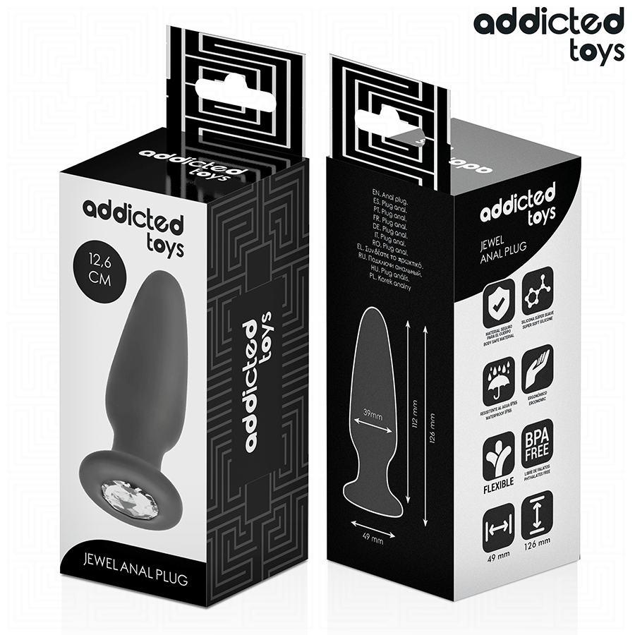 ADDICTED TOYS - ANALPLUG MED SILIKONE SMYKKER STØRRELSE L 12,6 CM