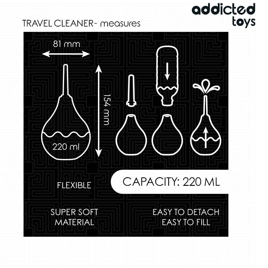 ADDICTED TOYS - REJSE-ANALRENS STØRRELSE L 220 ML