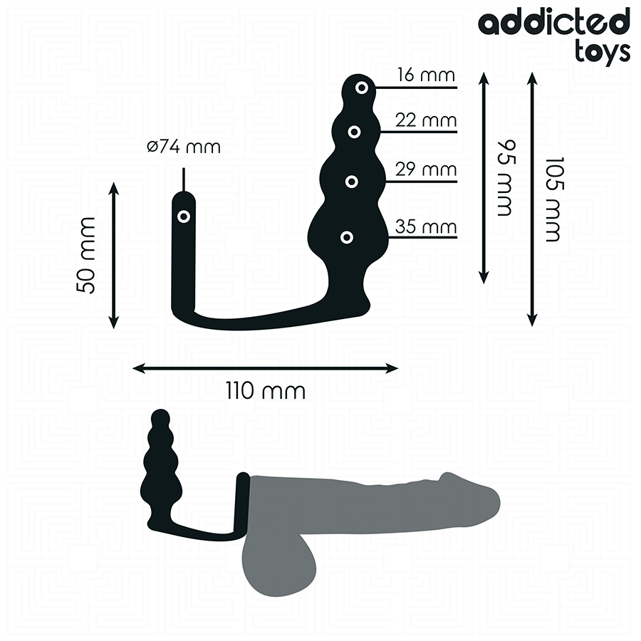 ADDICTED TOYS - ANALPLUG MED RING SILIKONE MODEL 5