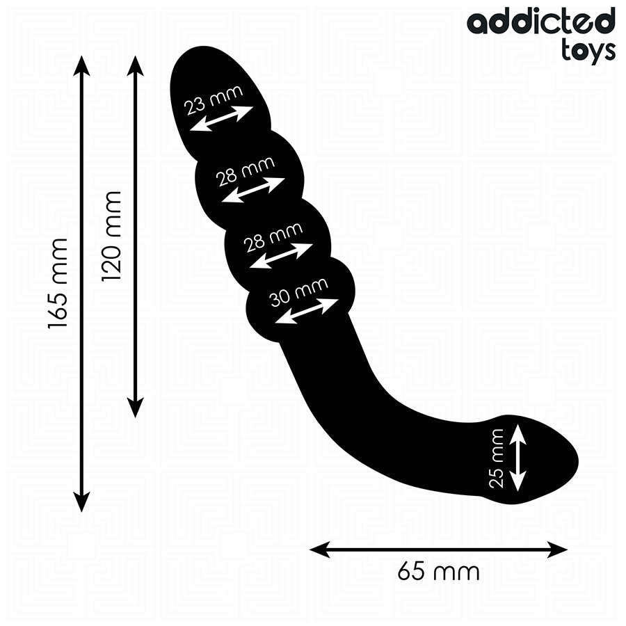 ADDICTED TOYS - DOBBELT ANAL MASSAGEAPPARAT SILIKONE 16,5 CM