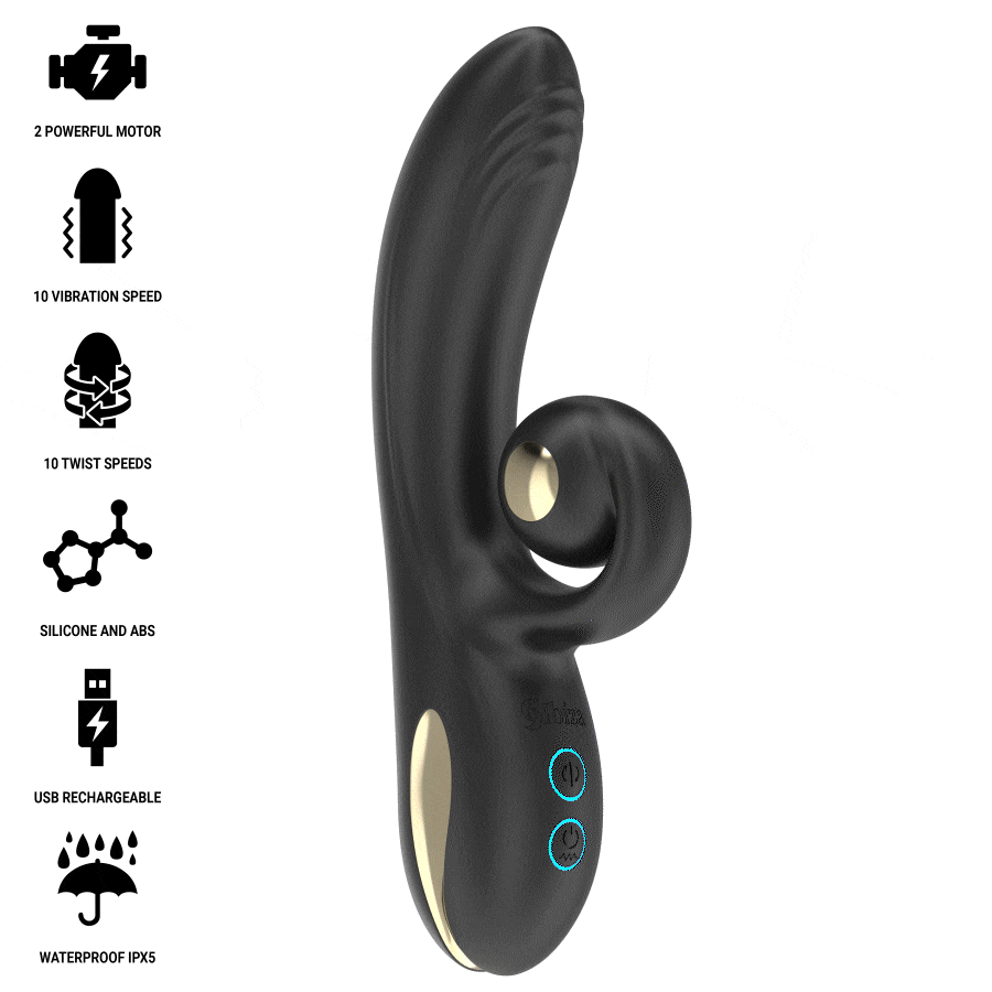 IBIZA - TWISTER VIBRATOR MED KURVESTIMULATOR OG VIBRO-ROTATION