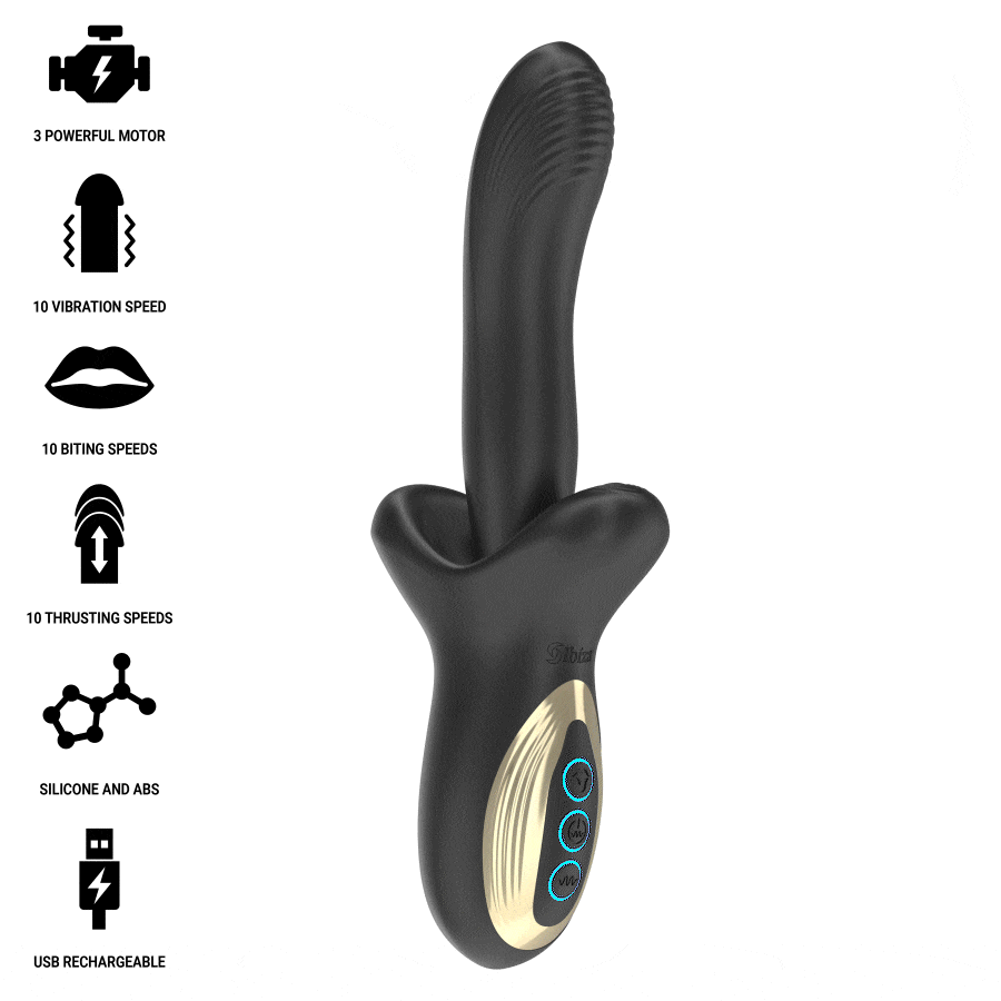 IBIZA - KRAFTIG VIBRATOR MED STØVENDE OG BIDENDE EFFEKT