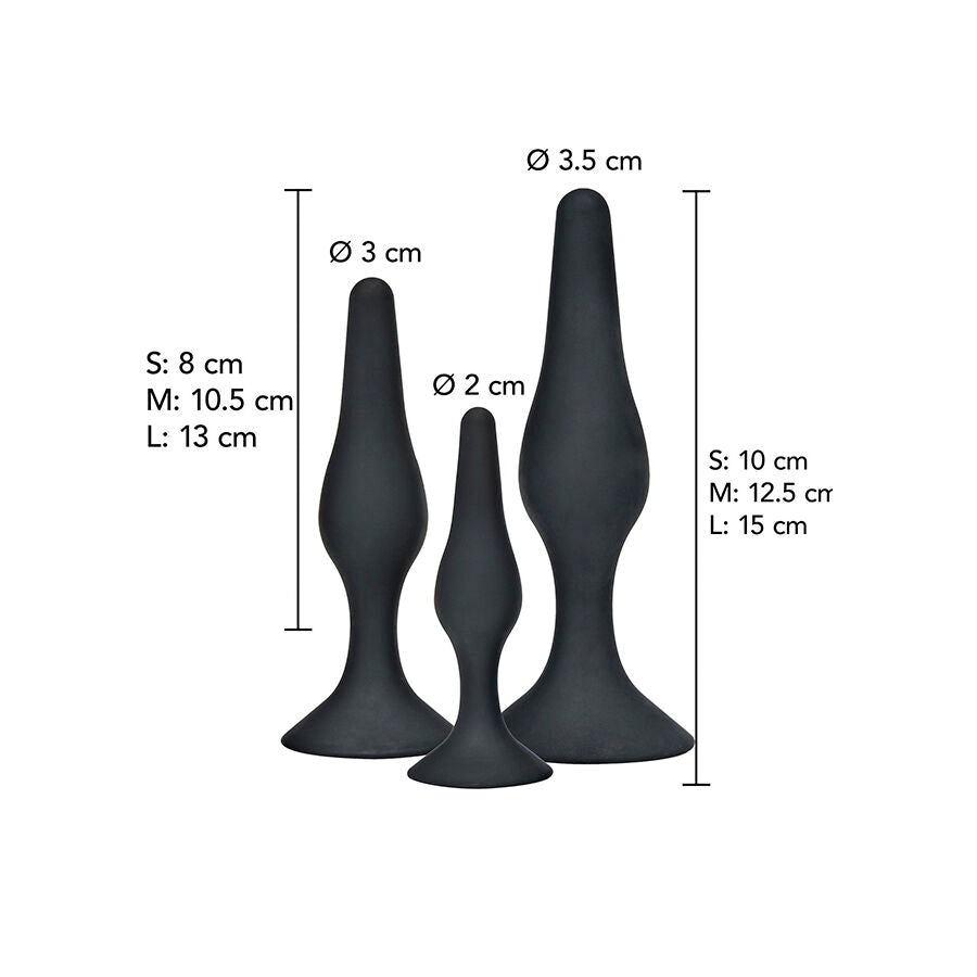 TOYJOY - ANAL PLAY CURVY COMPANIONS ANALPLUG 3 STK. SORT