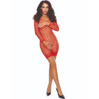 PASSION - BS108 BODYSTOCKING GRID RØD