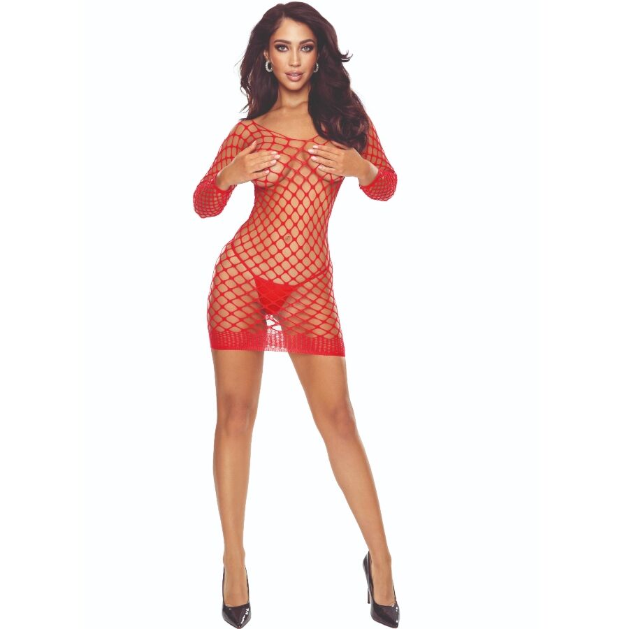 PASSION - BS108 BODYSTOCKING GRID RØD