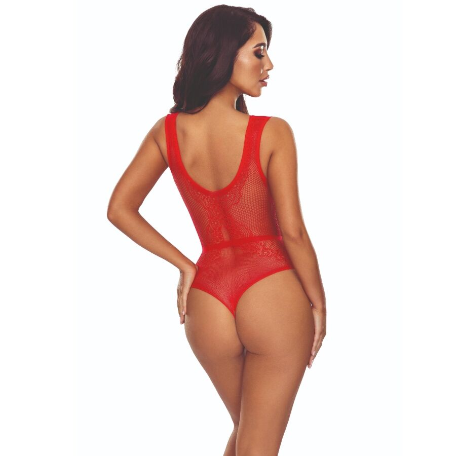 PASSION - BS115 BODYSTOCKING GRID RØD