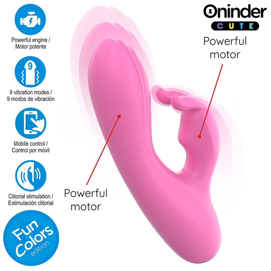 ONINDER CUTE - LOVE BUNNY VIBRATOR G-SPOT KLITORIS - GRATIS VERDENSDÆKKENDE APP
