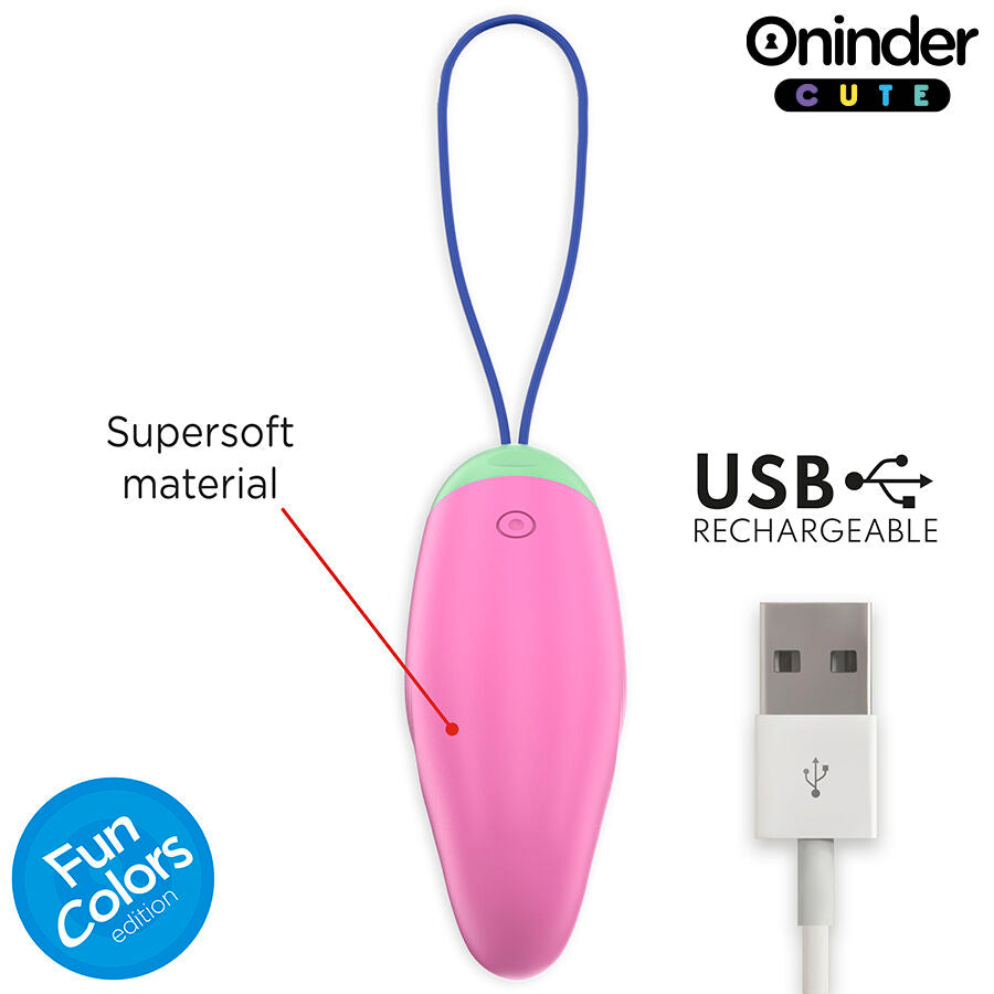 ONINDER CUTE - LOVE PLEASURE 360° VIBRERENDE-ROTERENDE SILIKONEÆG - GRATIS GLOBAL APP