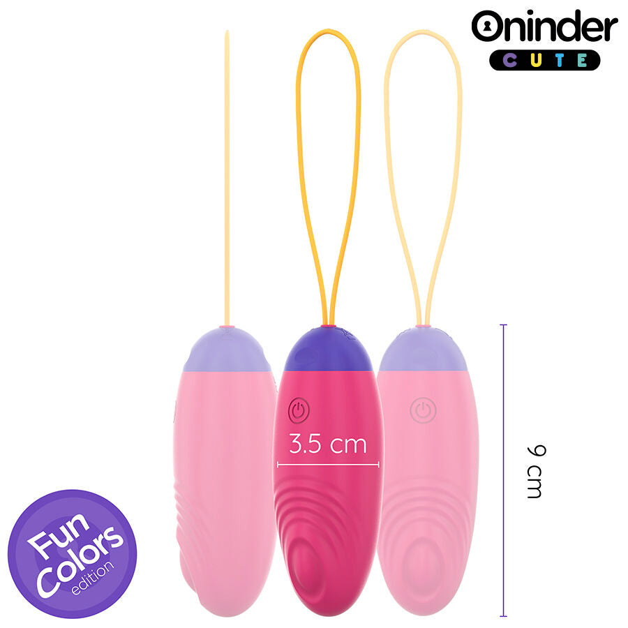 ONINDER CUTE - KÆRLIGHED OG FORNØJELSE VIBRO-BØLGE TAPPENDE SILIKONEÆG - GRATIS GLOBAL APP