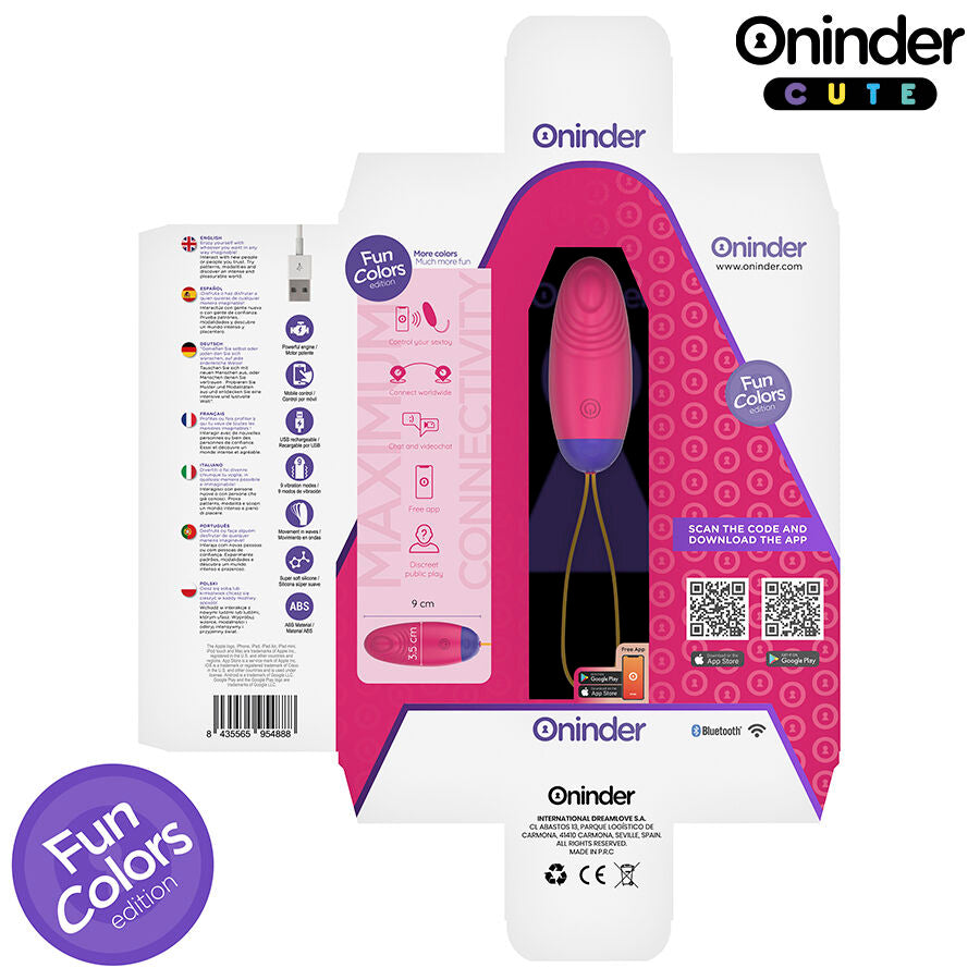 ONINDER CUTE - KÆRLIGHED OG FORNØJELSE VIBRO-BØLGE TAPPENDE SILIKONEÆG - GRATIS GLOBAL APP