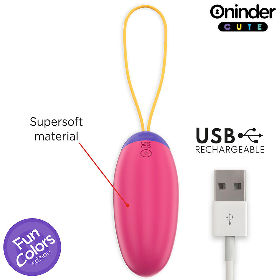 ONINDER CUTE - KÆRLIGHED OG FORNØJELSE VIBRO-BØLGE TAPPENDE SILIKONEÆG - GRATIS GLOBAL APP