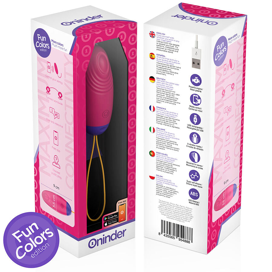 ONINDER CUTE - KÆRLIGHED OG FORNØJELSE VIBRO-BØLGE TAPPENDE SILIKONEÆG - GRATIS GLOBAL APP