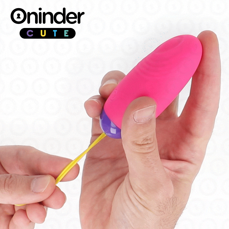 ONINDER CUTE - KÆRLIGHED OG FORNØJELSE VIBRO-BØLGE TAPPENDE SILIKONEÆG - GRATIS GLOBAL APP