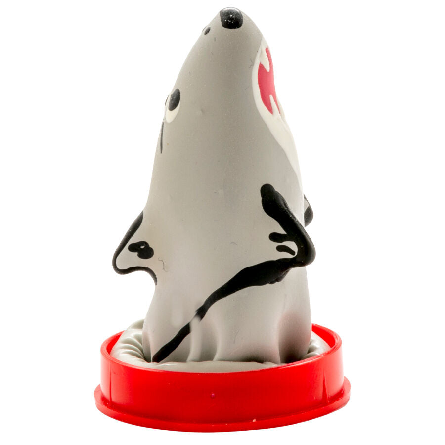 KONDOMERI - HÅNDMALEDE NYHEDSKONDOMER SHARK MODEL 1
