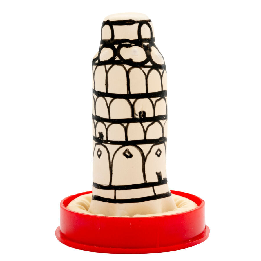 KONDOMERI - HÅNDMALEDE NYHEDSKONDOMER PISA TOWER