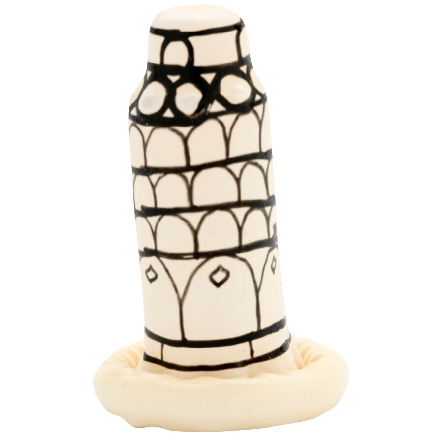 KONDOMERI - HÅNDMALEDE NYHEDSKONDOMER PISA TOWER