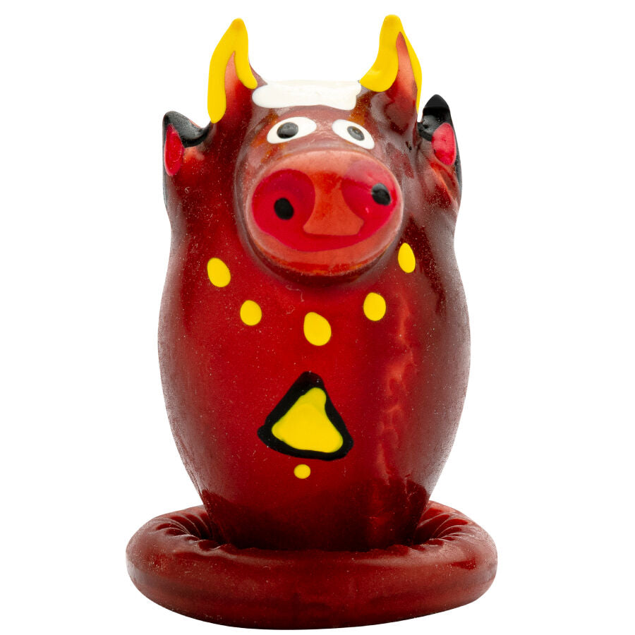 KONDOMERI - HÅNDMALEDE NYHEDSKONDOMER BULL MODEL 1