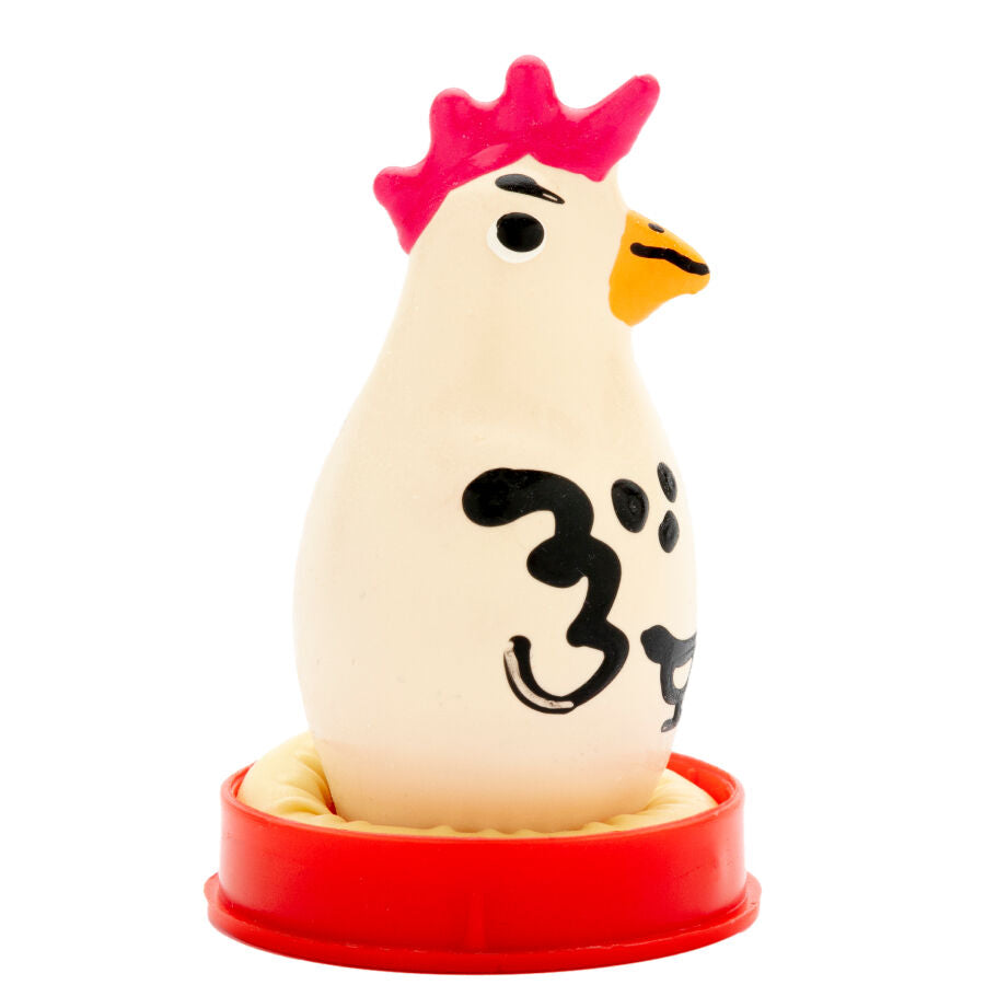 KONDOMERI - HÅNDMALEDE NYHEDSKONDOMER COCKY ROOSTER