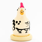 KONDOMERI - HÅNDMALEDE NYHEDSKONDOMER COCKY ROOSTER