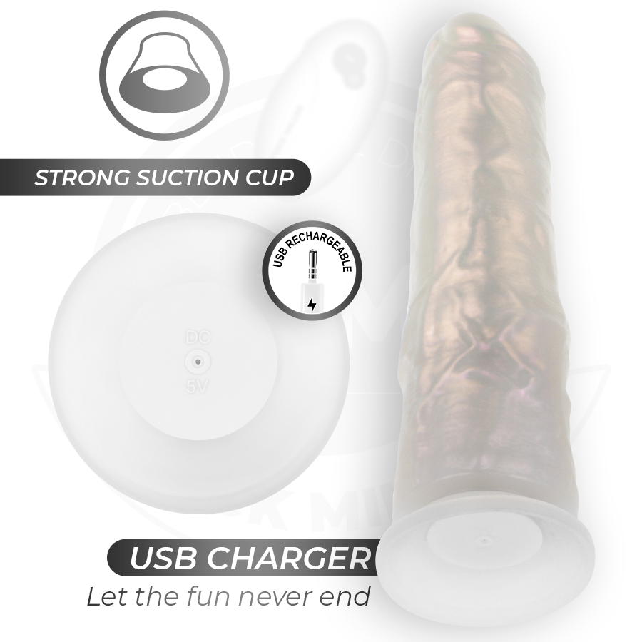 COCK MILLER - DILDO MED SUGEKOP, LYS OG VIBRATION MED FJERNBETJENING HVID 21,5 CM