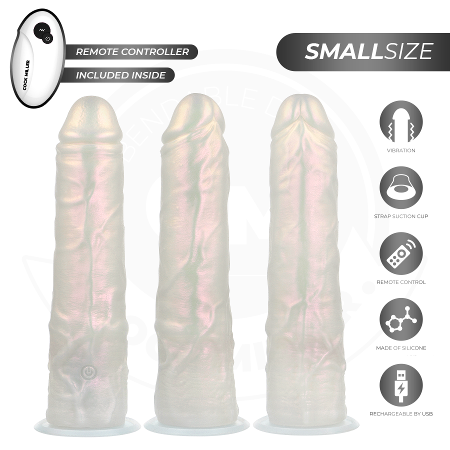 COCK MILLER - DILDO MED SUGEKOP, LYS OG VIBRATION MED FJERNBETJENING HVID 19,5 CM