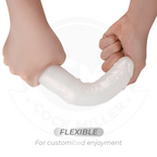 COCK MILLER - DILDO MED SUGEKOP, LYS OG VIBRATION MED FJERNBETJENING HVID 19,5 CM