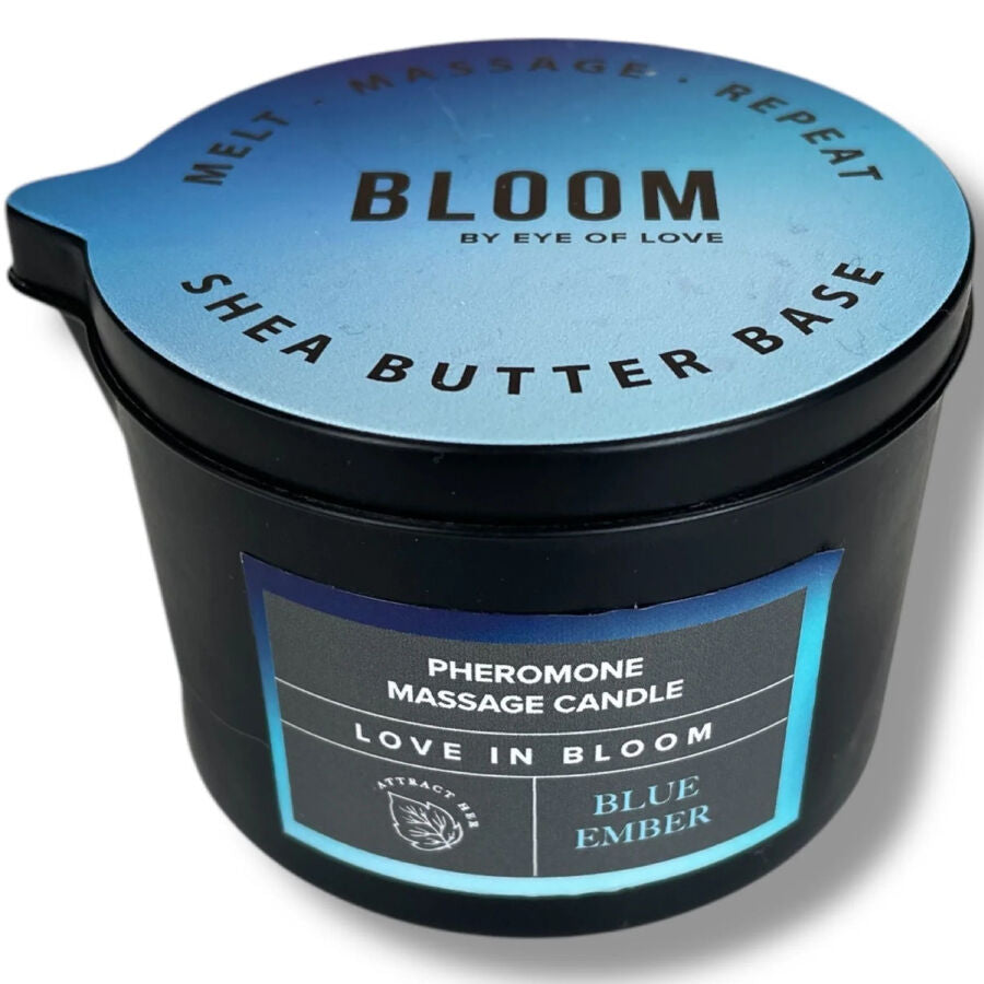 KÆRLIGHEDENS ØJE - BLOOM MASSAGELYS INDICA BLÅ EMBER 150 ML