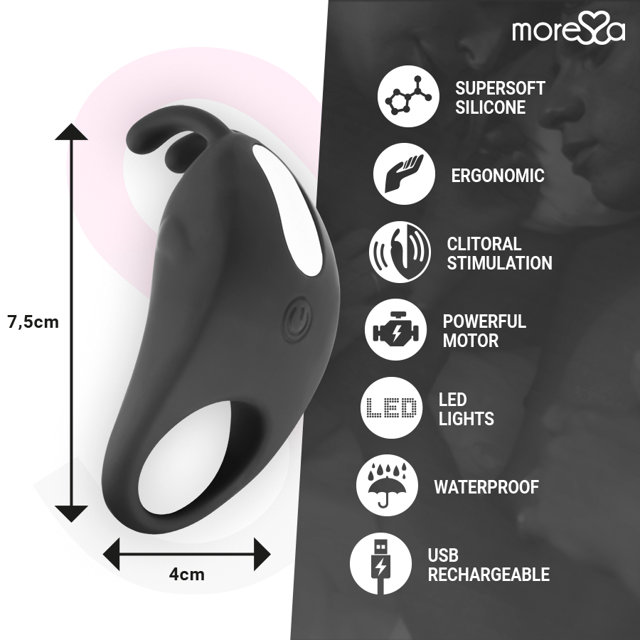 MORESSA - BRAD PREMIUM SILIKONE GENOPLADELIG SORT