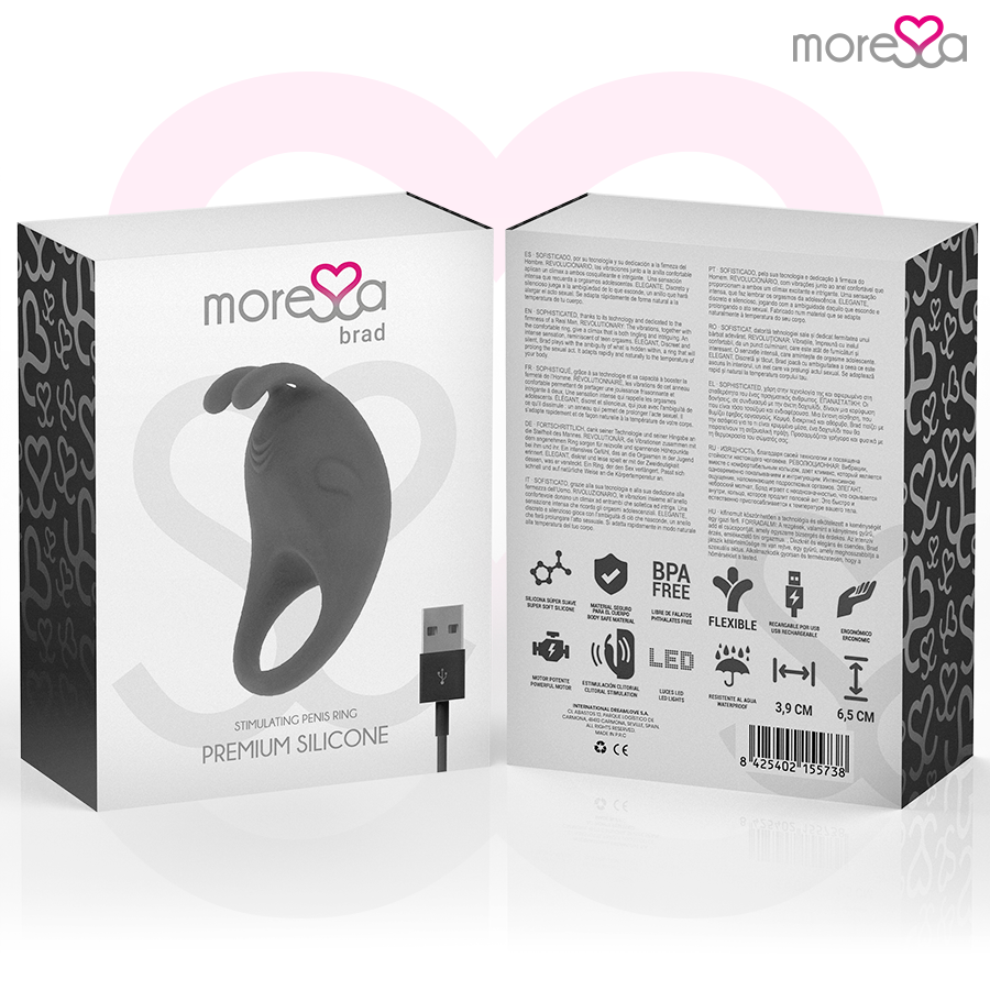 MORESSA - BRAD PREMIUM SILIKONE GENOPLADELIG SORT