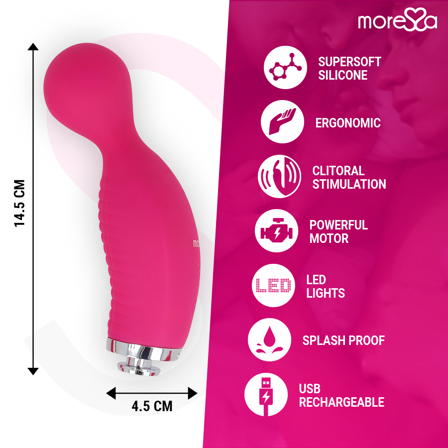 MORESSA - KIRK DUO SUGNING + MULTIPERFORMANS MASSAGEAPPARAT PREMIUM SILIKONE GENOPLADELIG