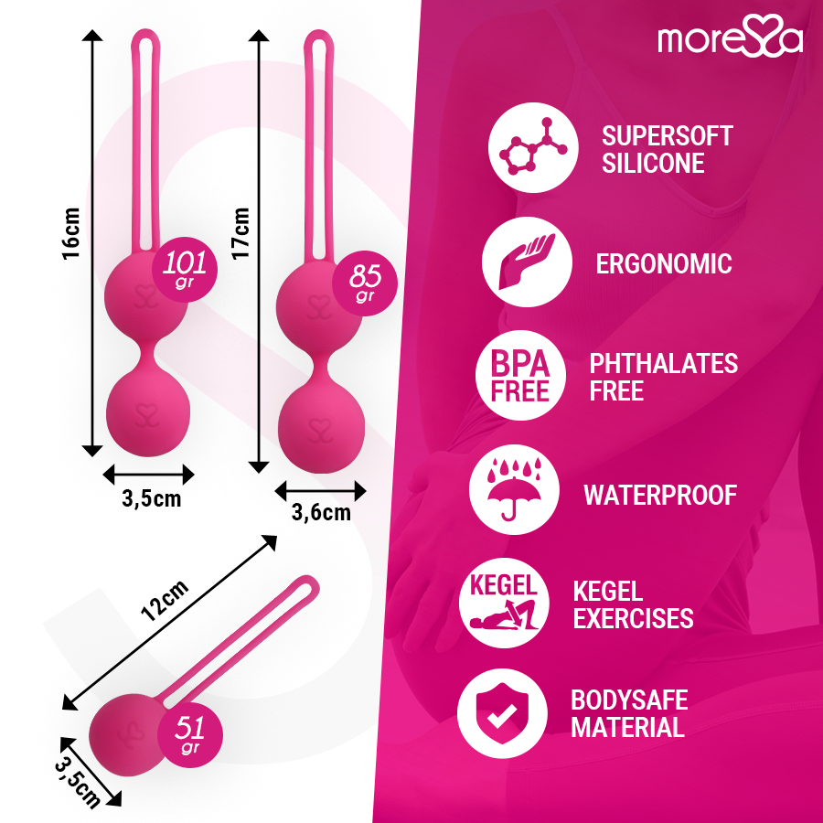 MORESSA - OSIAN SÆT PREMIUM SILIKONE PINK (Osian En - 51 g | Osian To - 101 g | Osian Tre 85 g)