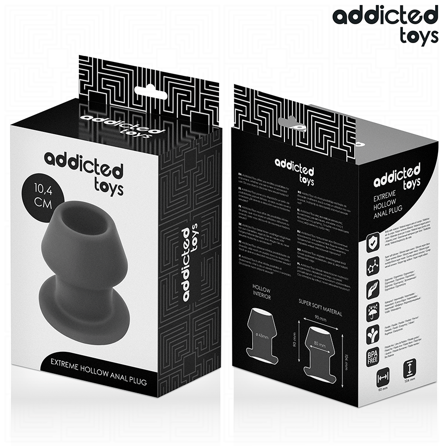 ADDICTED TOYS - EKSTREM HULE ANALPLUG SILIKONE STØRRELSE L 10,4 CM