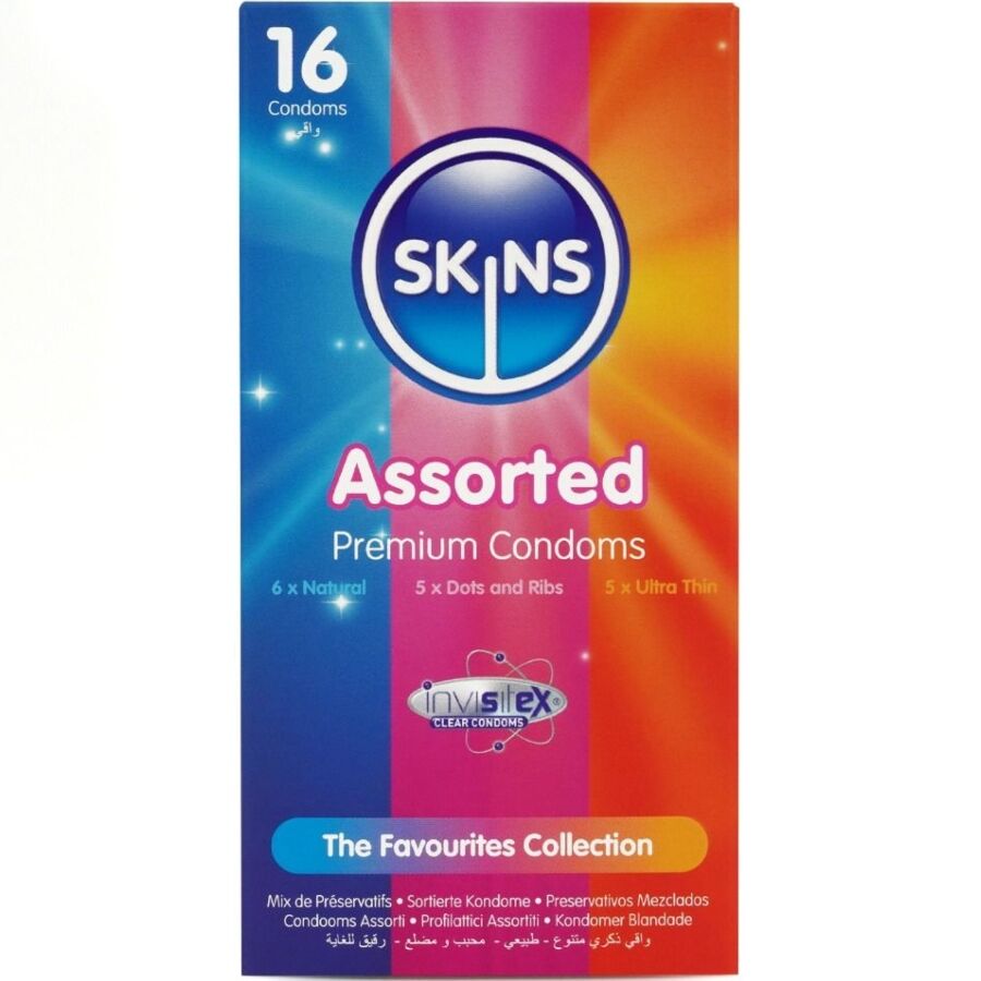 SKINS - ASSORTERET PREMIUM KONDOMER PAKKE 16