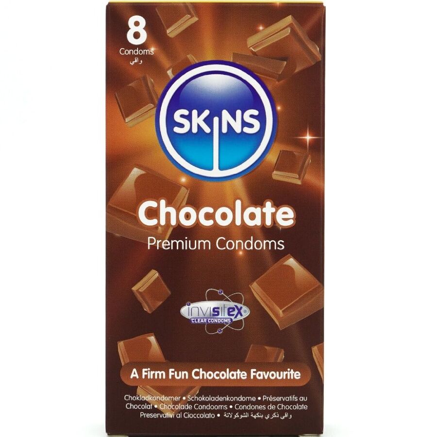 SKINS - CHOKOLADE PREMIUM KONDOMER PAKKE 8