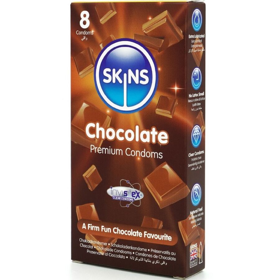 SKINS - CHOKOLADE PREMIUM KONDOMER PAKKE 8