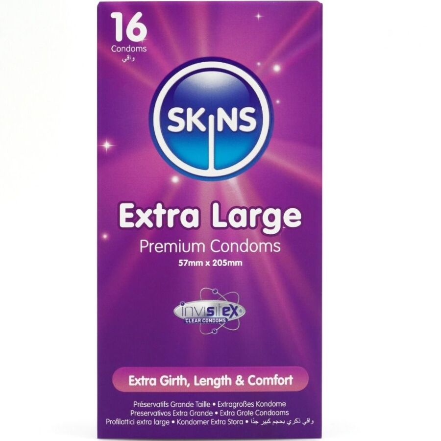 SKINS - EKSTRA STOR PREMIUM KONDOMER PAKKE 16