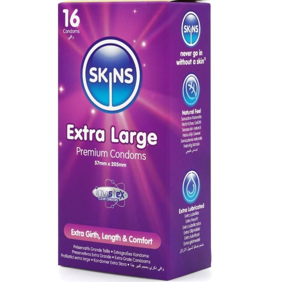 SKINS - EKSTRA STOR PREMIUM KONDOMER PAKKE 16