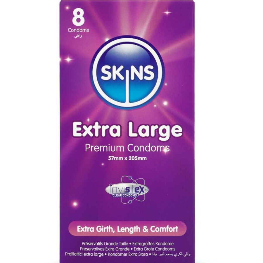 SKINS - EKSTRA STOR PREMIUM KONDOMER PAKKE 8