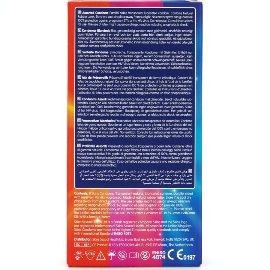 SKINS - ASSORTERET PREMIUM KONDOMER PAKKE 8