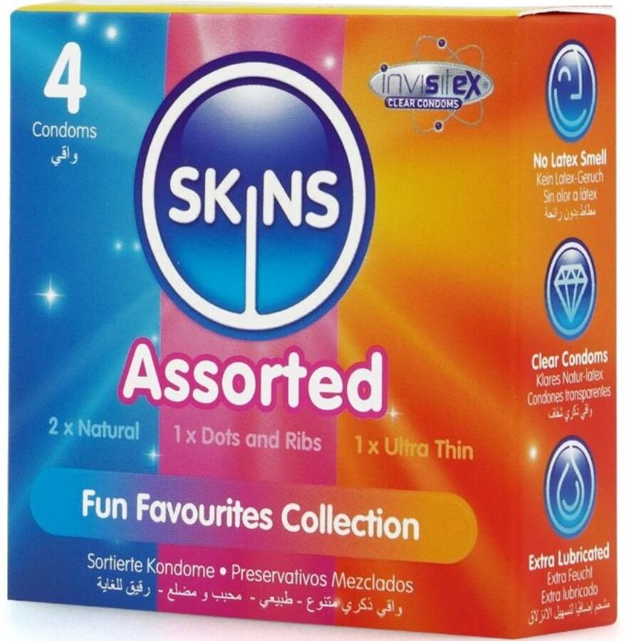 SKINS - ASSORTERET PREMIUM KONDOMER PAKKE 4