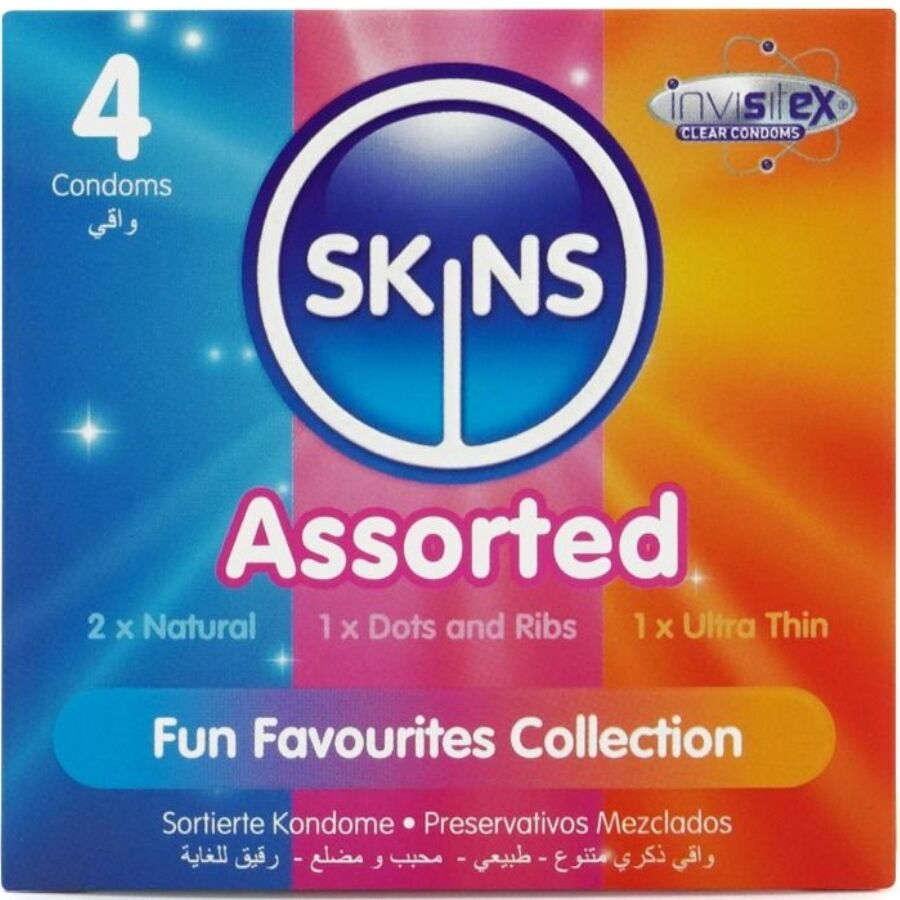 SKINS - ASSORTERET PREMIUM KONDOMER PAKKE 4