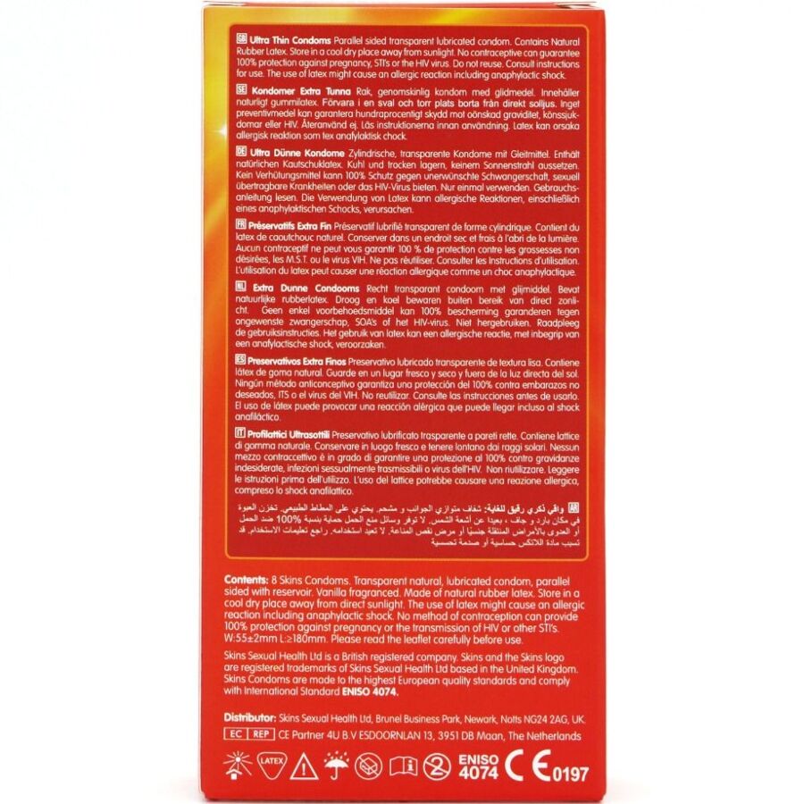 SKINS - ULTRA TYNDE PREMIUM KONDOMER PAKKE 8