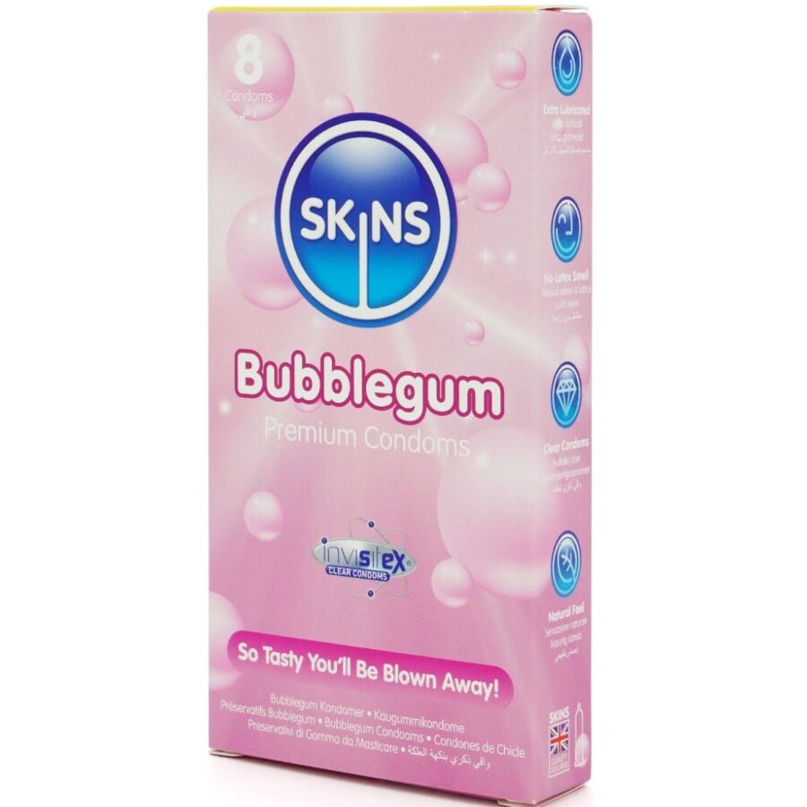 SKINS - BUBBLEGUM PREMIUM KONDOMSPAKKE 8