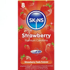 SKINS - JORDBÆR PREMIUM KONDOMER PAKKE 8