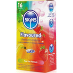 SKINS - PREMIUM KONDOMER MED MULTI SMAGSVARIANTER, PAKKE 16